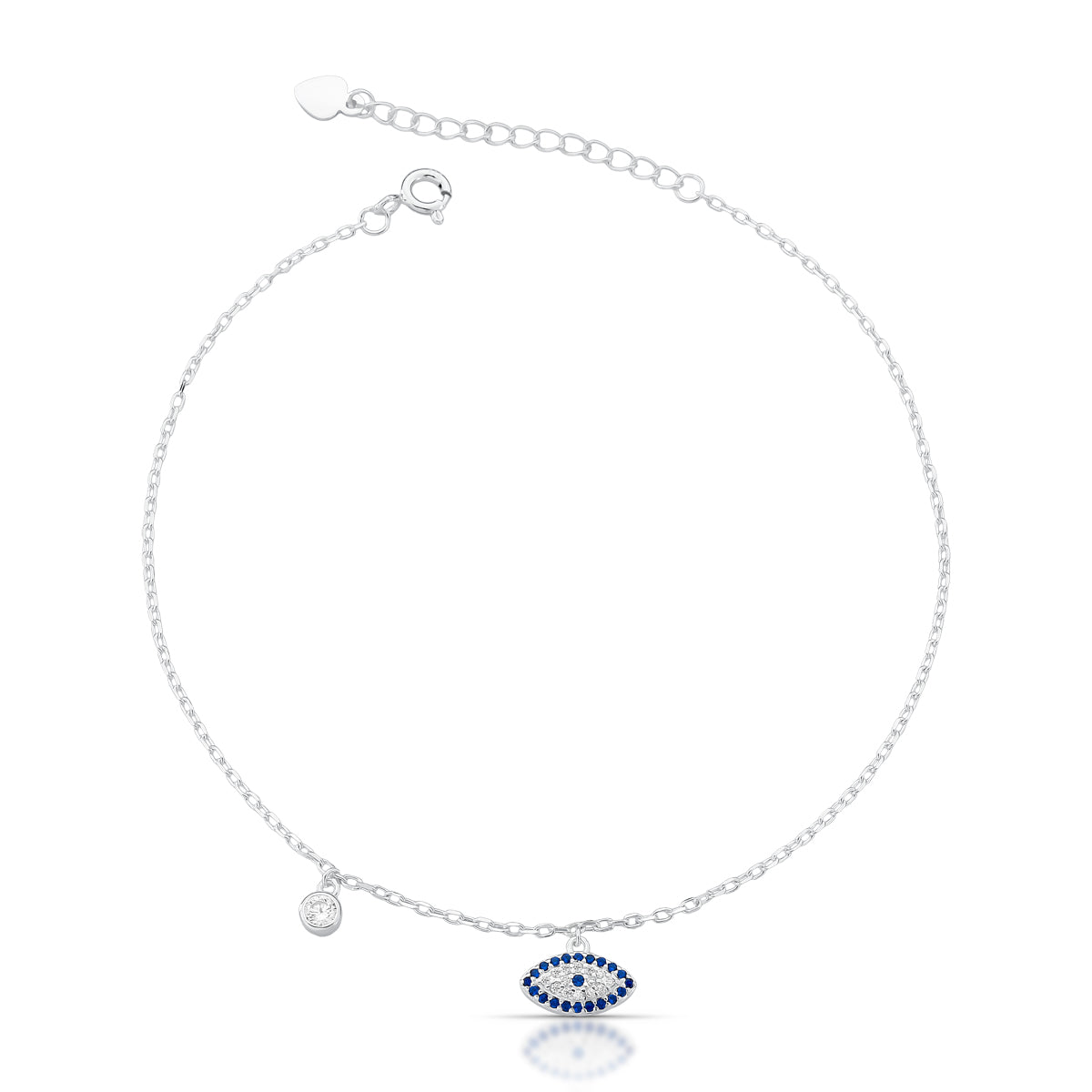 TORNOZELEIRA OLHO GREGO COM PONTO DE LUZ