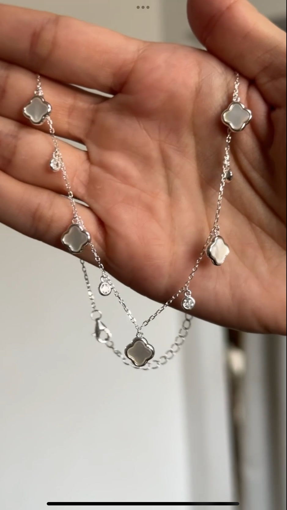 COLAR CHOCKER MADREPÉROLA 35CM+5CM EM PRATA 925
