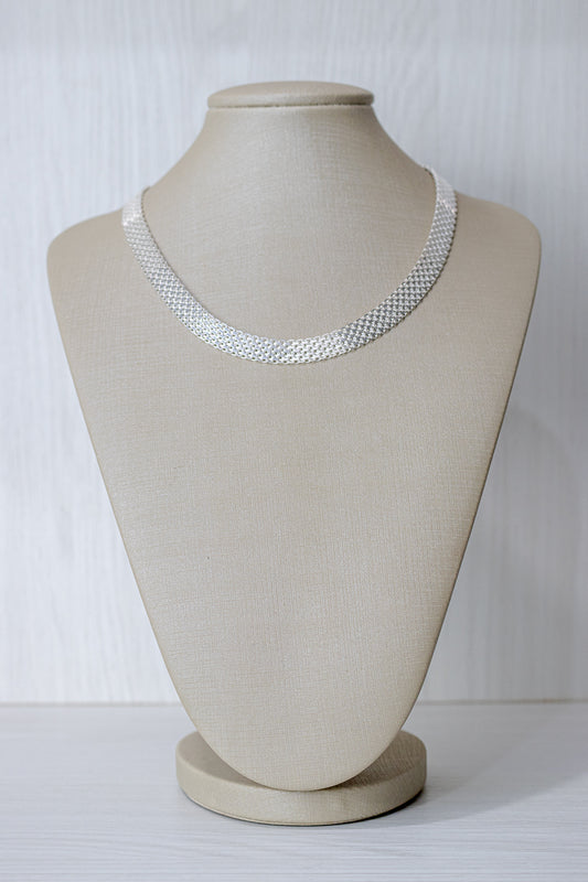 COLAR ESTEIRA 40CM EM PRATA 925