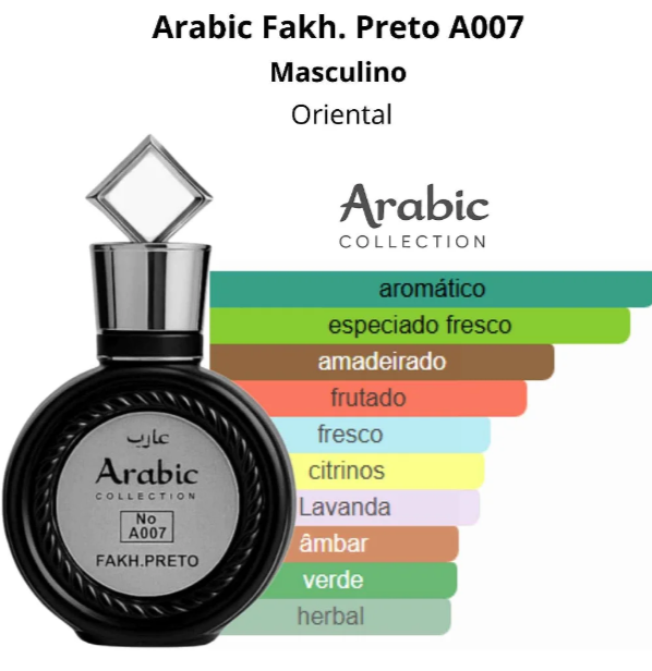 Perfume Arabic Fakh. Preto A007 - Masculino 25ml