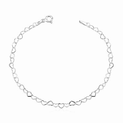 PULSEIRA ELO CORAÇÃO PRATA 925