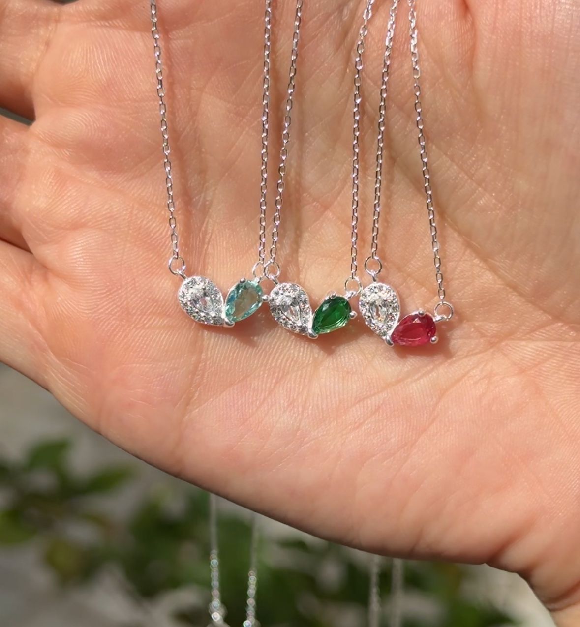 COLAR GOTA COLORS EM PRATA 925