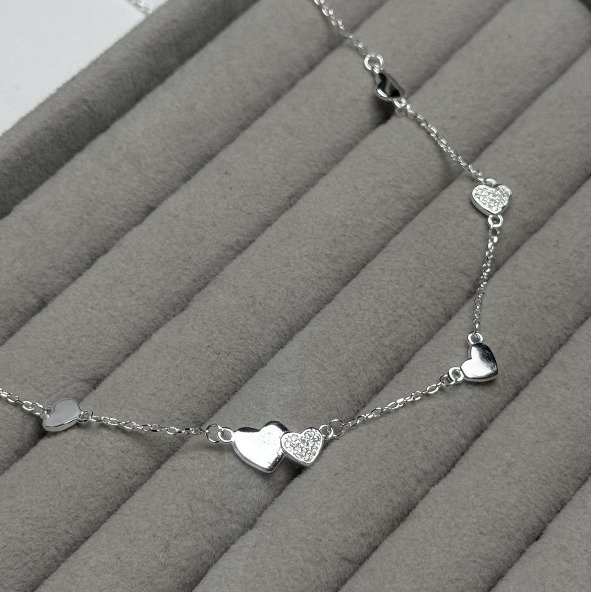 Conjunto Corações em Sintonia – Prata 925