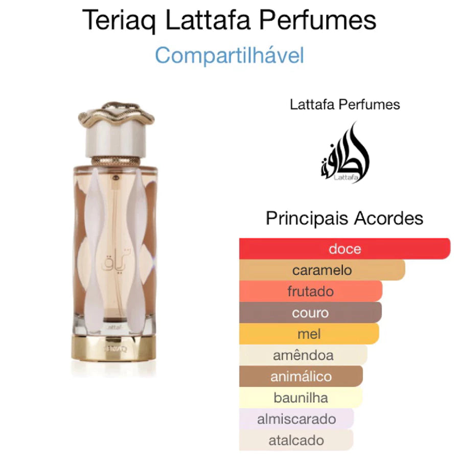 Perfume Árabe Unissex Teriaq By Lattafa EDP 100ml Eau De Parfum Original