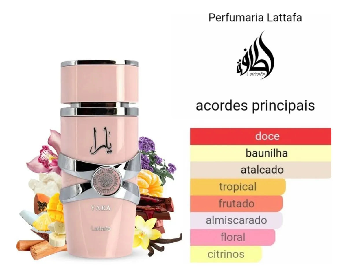 Perfume Árabe Lattafa Yara Rosa Femino Eau De Parfum 100ml -ORIGINAL