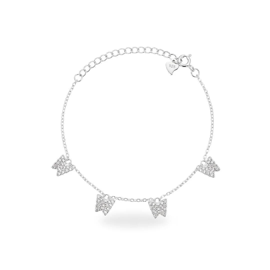 PULSEIRA 4 BORBOLETAS EM PRATA 925