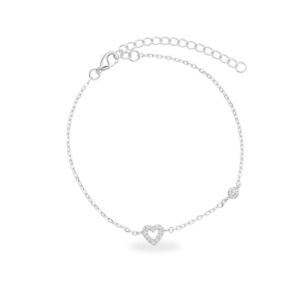 PULSEIRA CORAÇÃO VAZADO EM PRATA 925