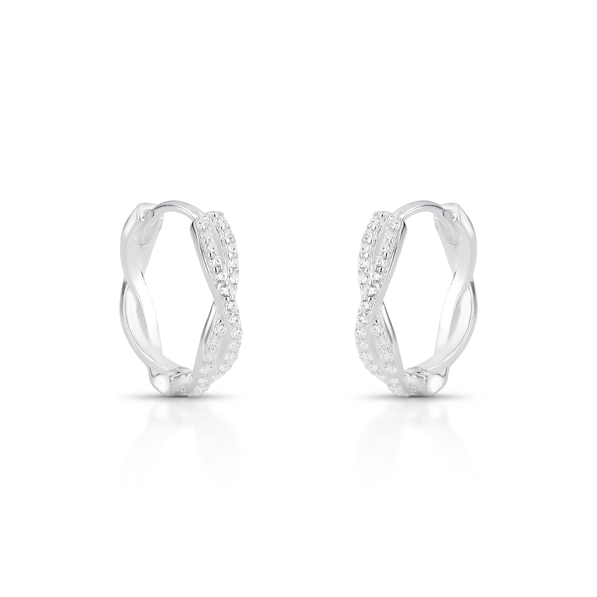 TRIO ARGOLA TRANÇADA CRAVEJADA