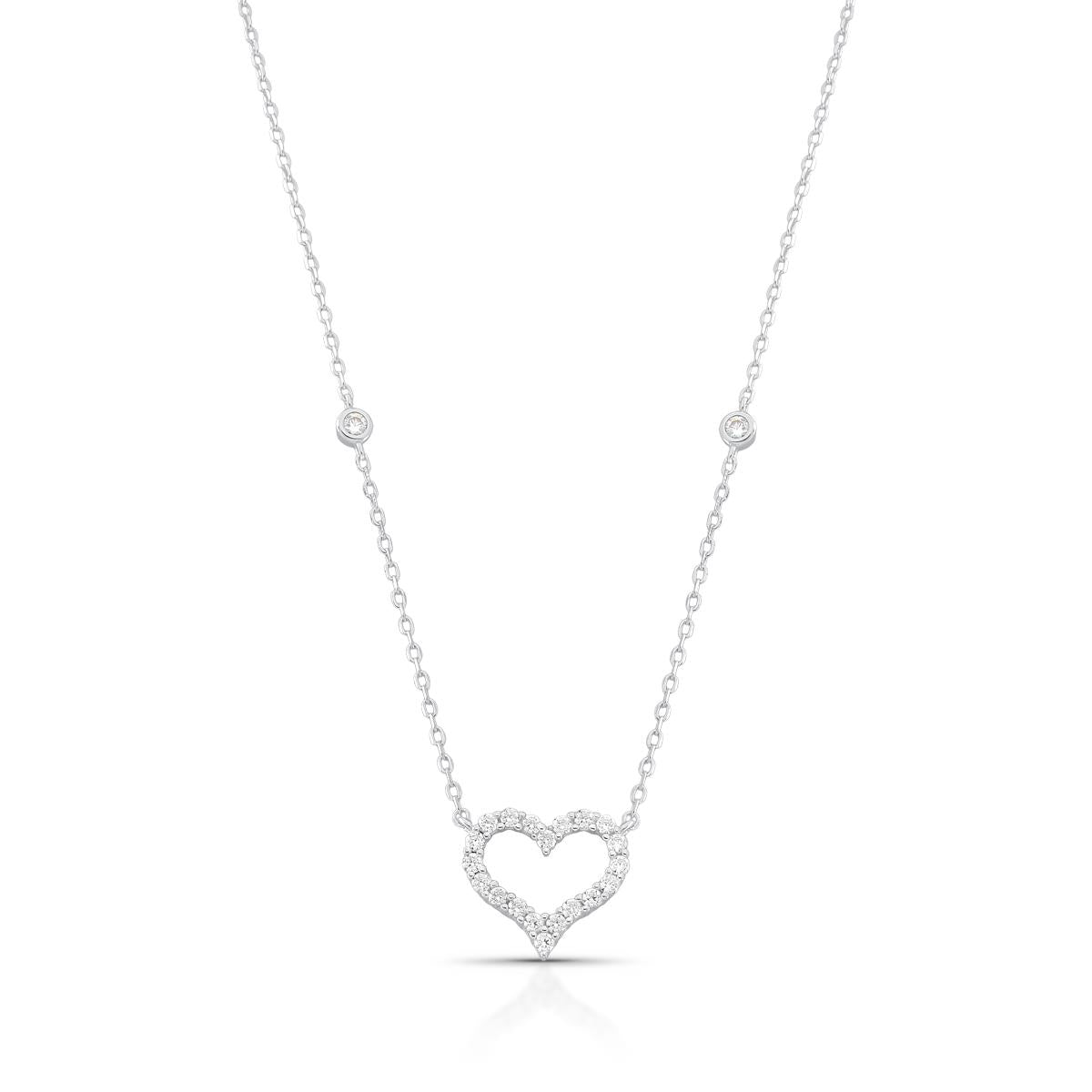 CONJUNTO COLAR E BRINCO CORAÇÃO VAZADO