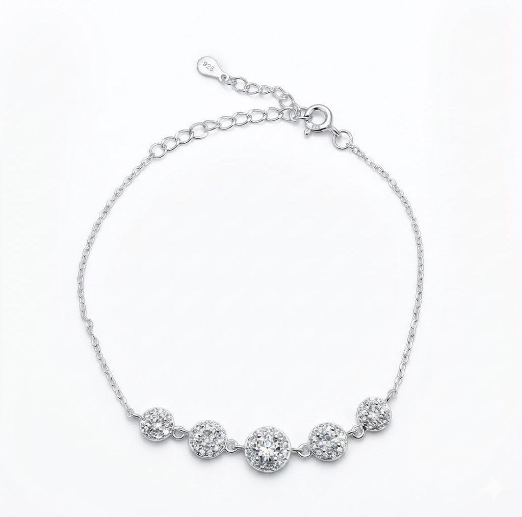 PULSEIRA 5 CÍRCULOS PRATA 925