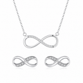 CONJUNTO INFINITO PRATA 925 COM BANHO DE RÓDIO