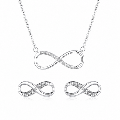 Conjunto Infinito Prata 925 com Banho de Ródio