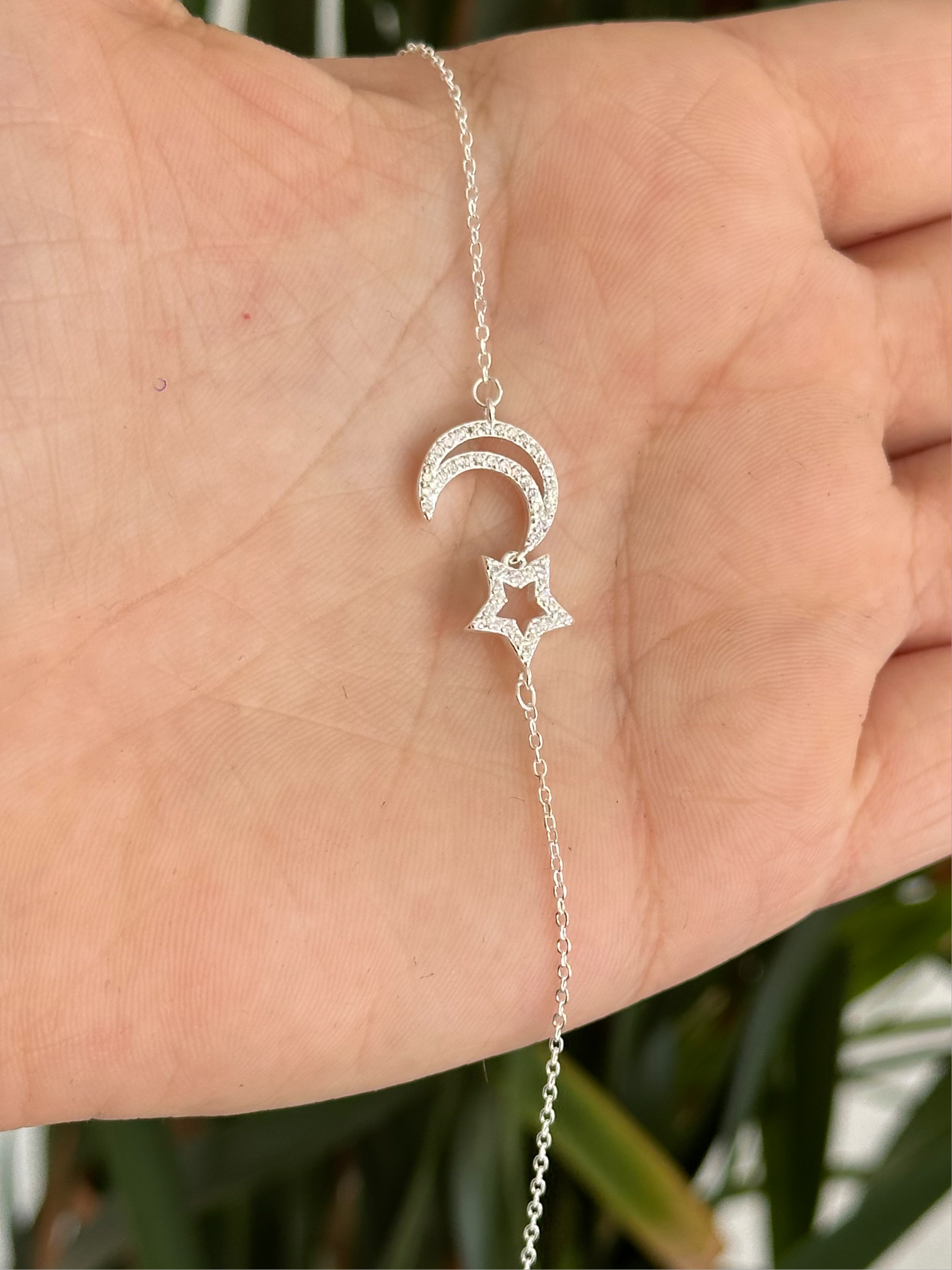 PULSEIRA LUA E ESTRELA CRAVEJADA