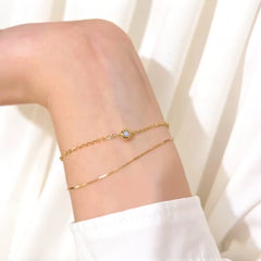 PULSEIRA DUPLA AÇO INOXIDÁVEL DOURADO