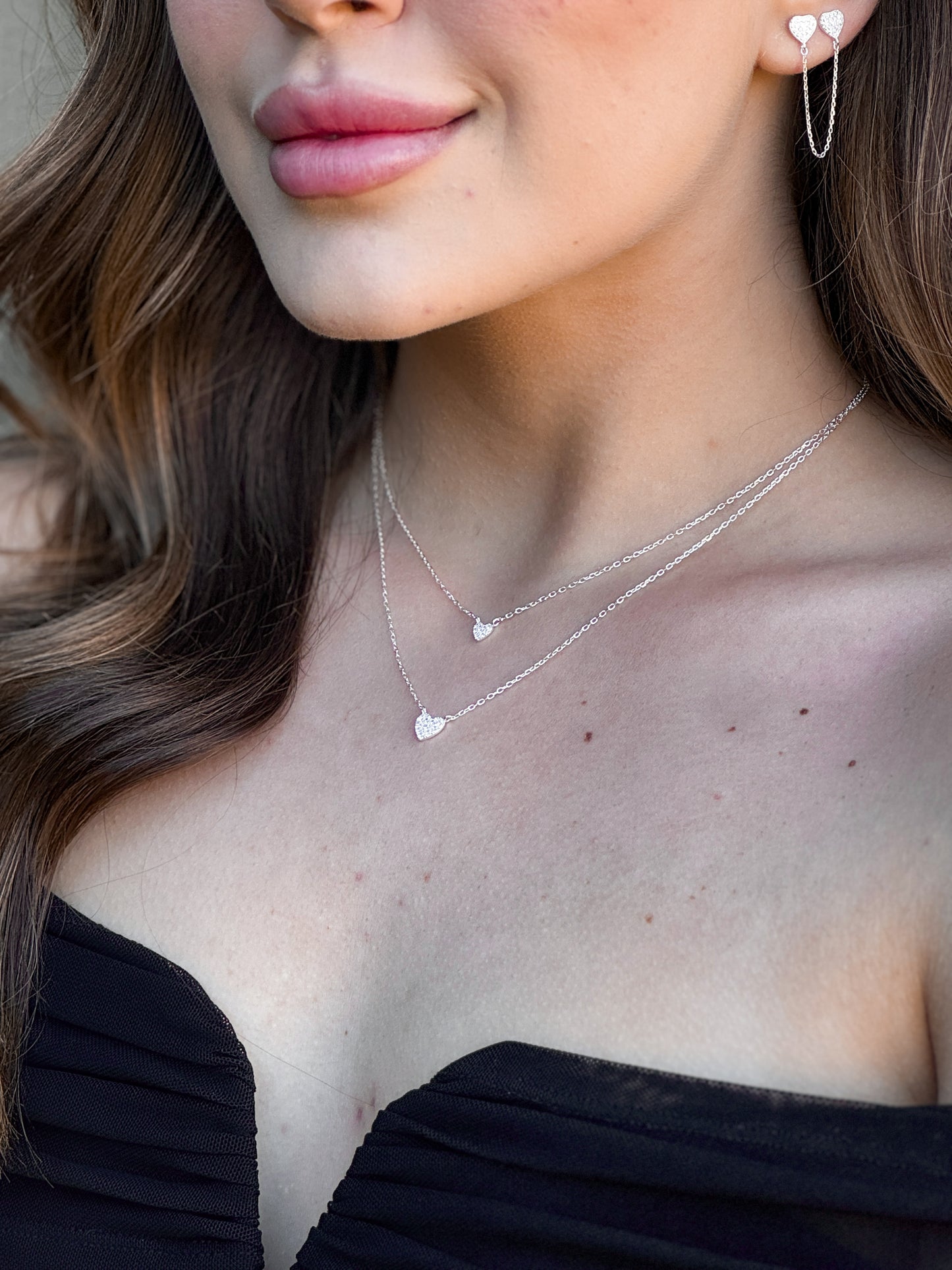 CONJUNTO COLAR DUPLO CORAÇÃO