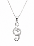 COLAR CLAVE DE SOL EM PRATA 925 COM ZIRCONIAS