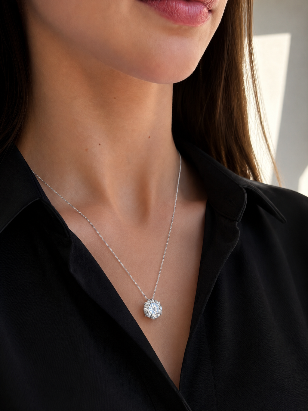 COLAR MOISSANITE 5 QUILATES 45CM