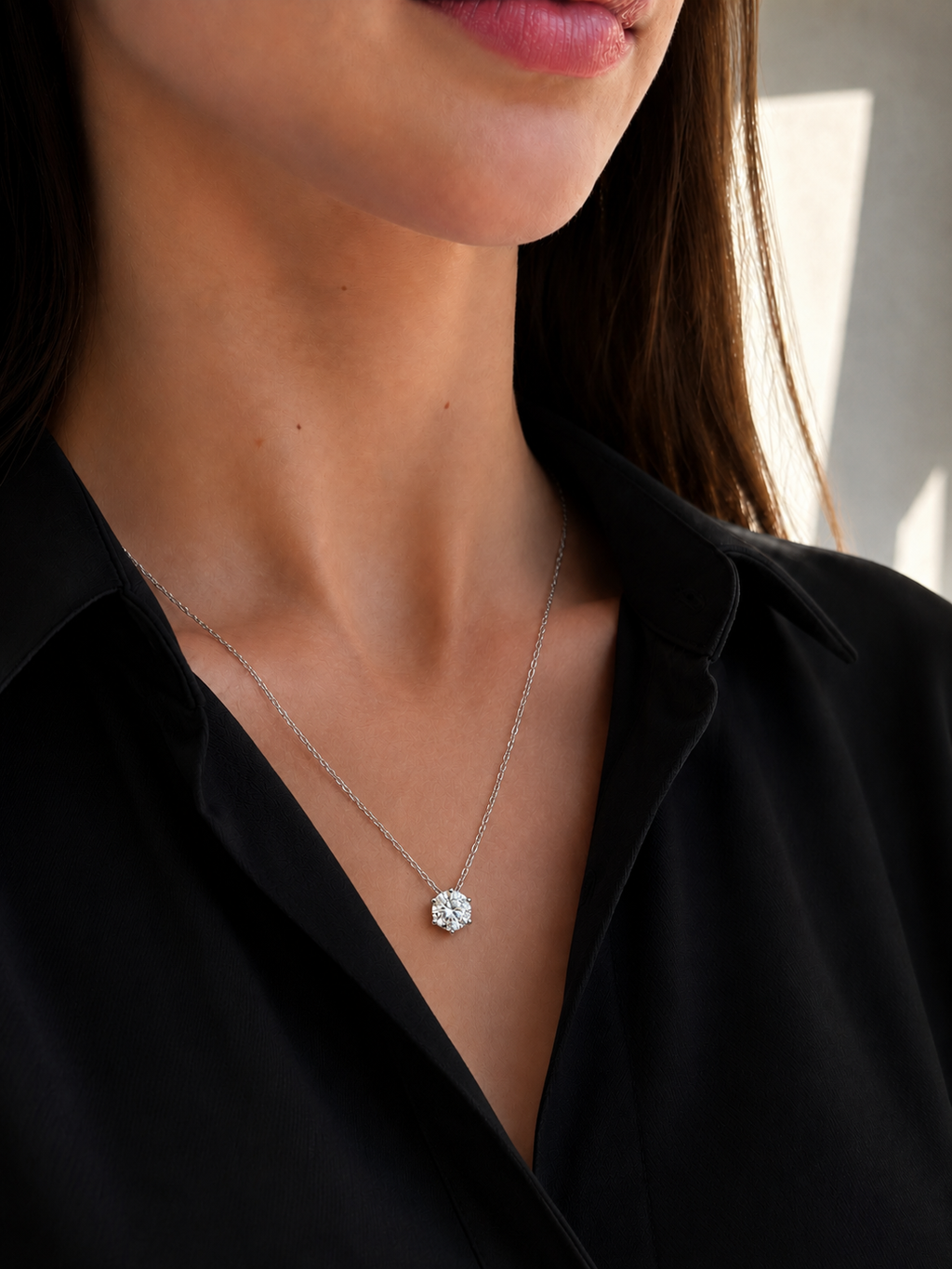 COLAR MOISSANITE 1 QUILATE EM PRATA 925