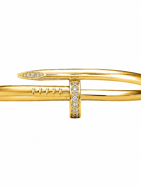 BRACELETE PREGO DOURADO AÇO INOXIDÁVEL