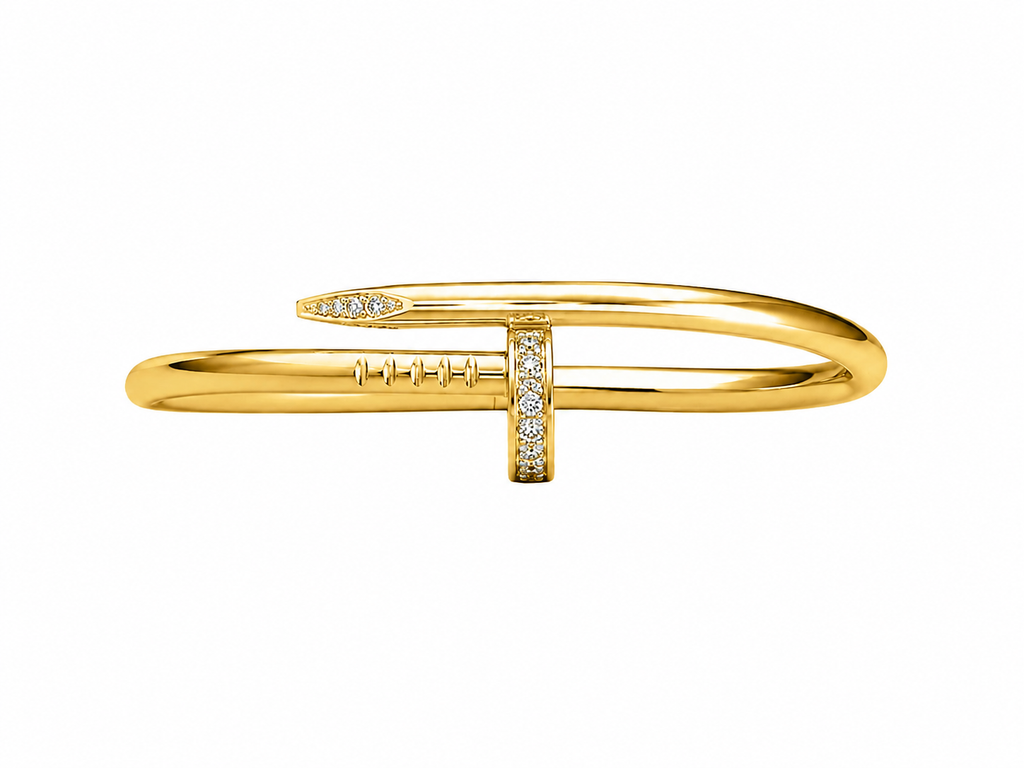 BRACELETE PREGO DOURADO AÇO INOXIDÁVEL