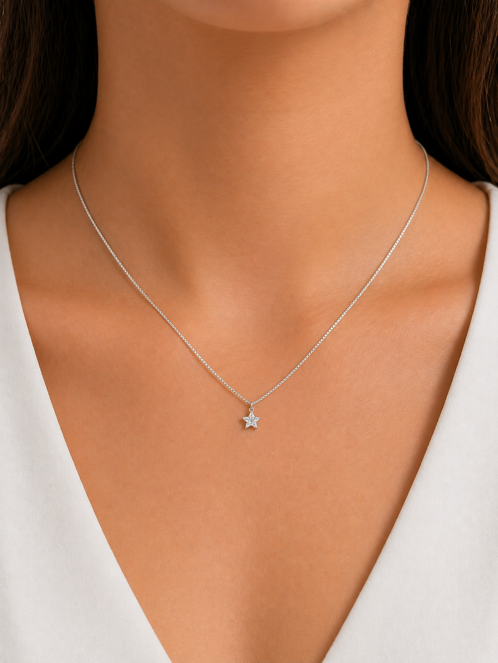 COLAR VENEZIANA ESTRELA PRATA  925