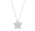 COLAR ESTRELA CRAVEJADA PRATA 925