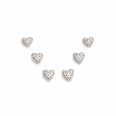 TRIO DE BRINCOS CORAÇÃO CRAVEJADO