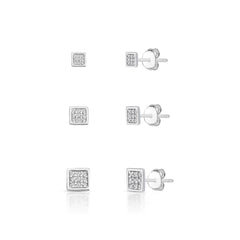 TRIO DE BRINCOS QUADRADO