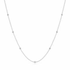 COLAR VENEZIANA BOLINHAS 40CM PRATA 925