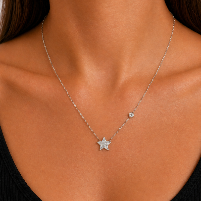 COLAR ESTRELA E PONTO DE LUZ