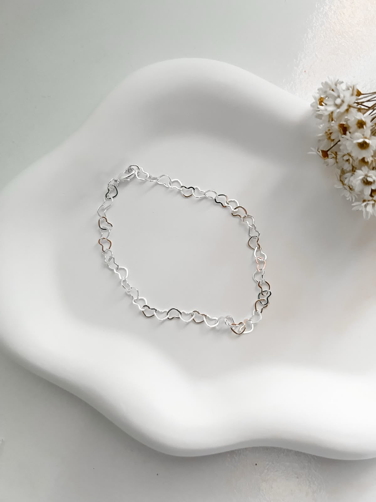 PULSEIRA ELO CORAÇÃO PRATA 925