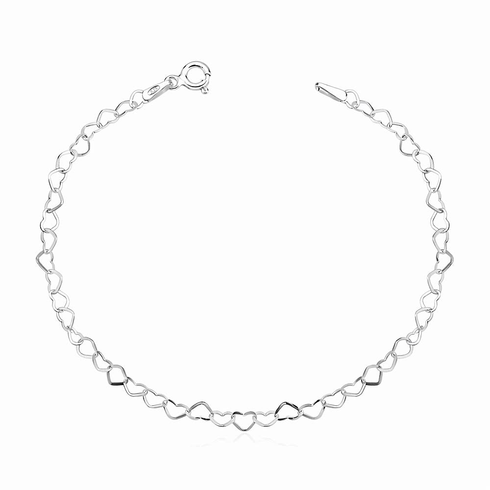 PULSEIRA ELO CORAÇÃO PRATA 925