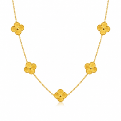 COLAR FLOR DOURADO 45CM AÇO INOXIDÁVEL