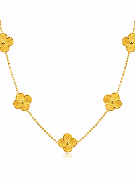 COLAR FLOR DOURADO 45CM AÇO INOXIDÁVEL