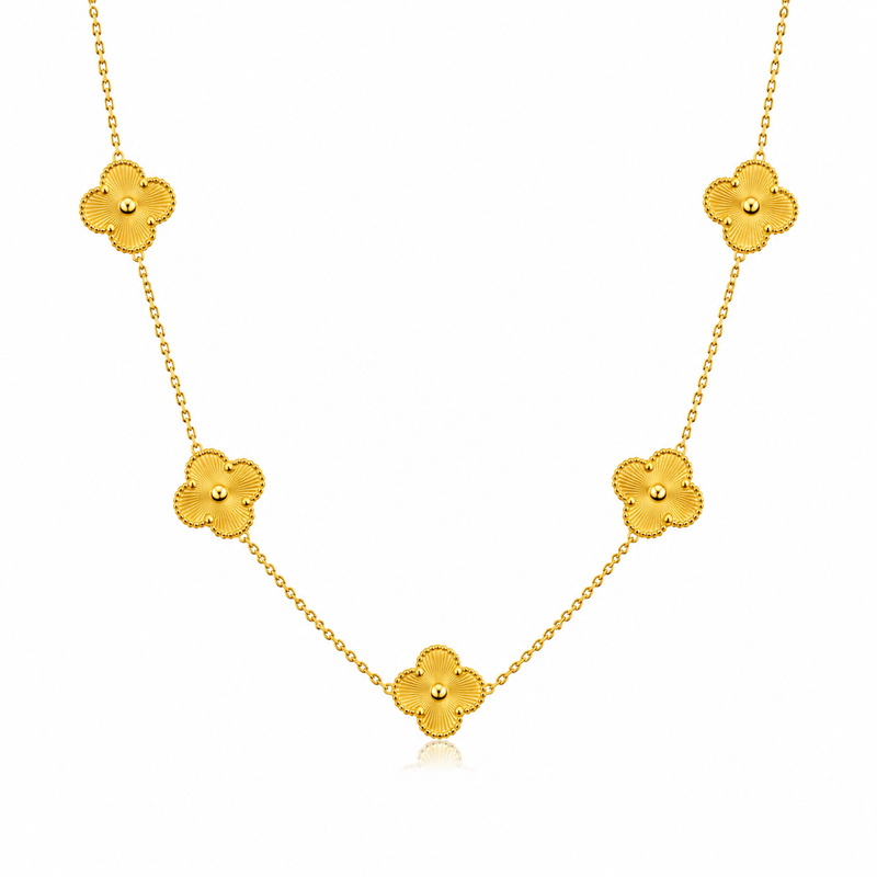 COLAR FLOR DOURADO 45CM AÇO INOXIDÁVEL