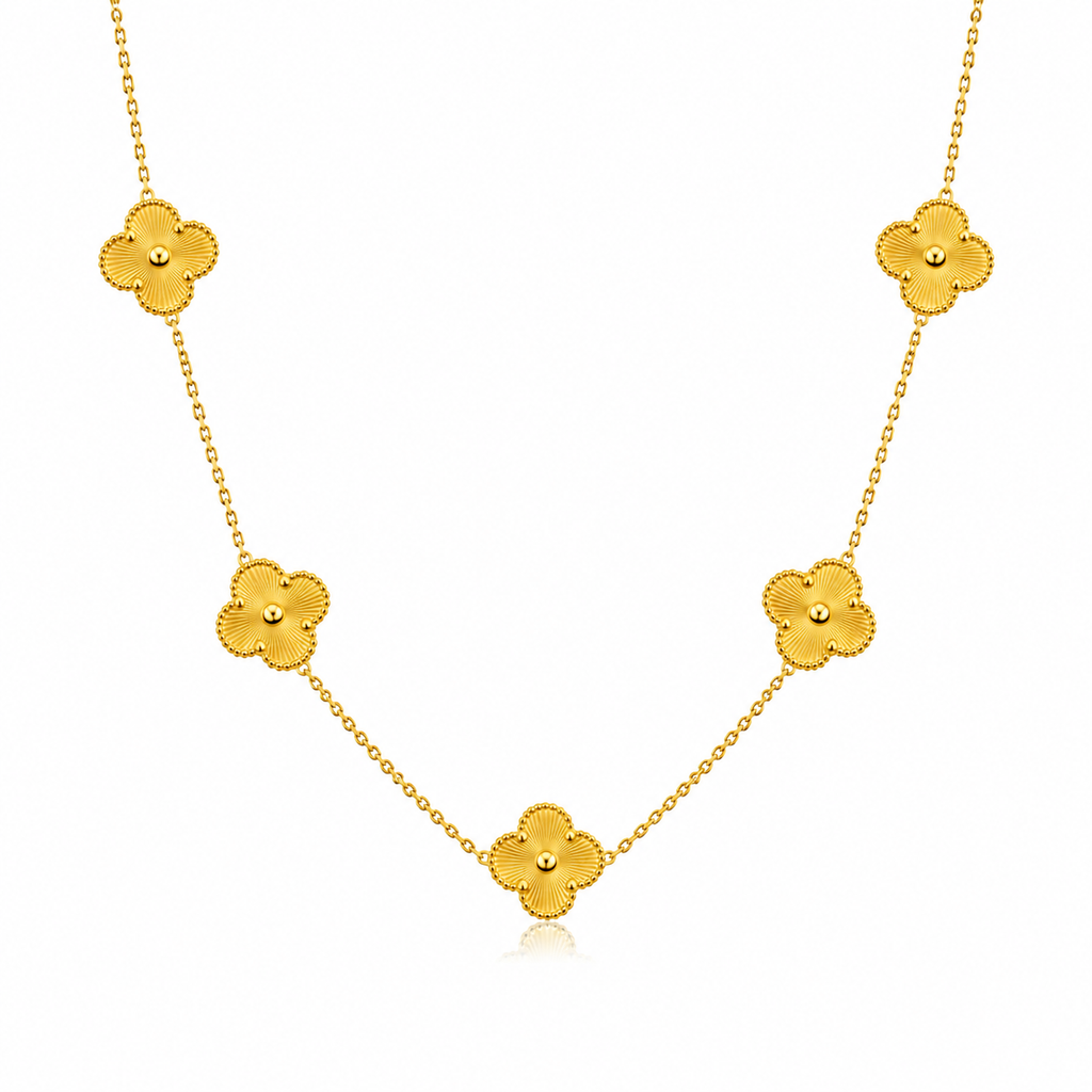 COLAR FLOR DOURADO 45CM AÇO INOXIDÁVEL