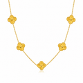 COLAR FLOR DOURADO 45CM AÇO INOXIDÁVEL