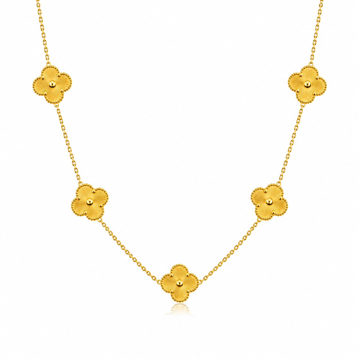 COLAR FLOR DOURADO 45CM AÇO INOXIDÁVEL