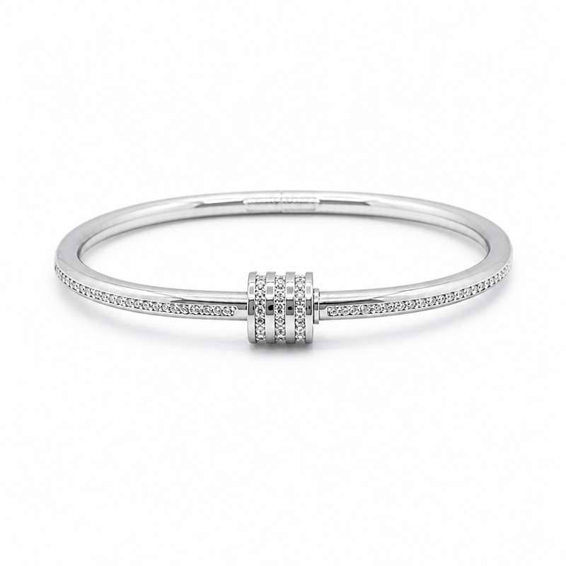 BRACELETE CRAVEJADO AÇO INOXIDÁVEL