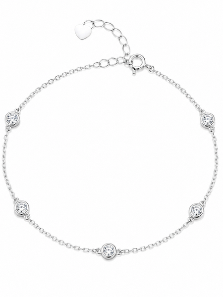 PULSEIRA 5 PEDRAS PRATA 925