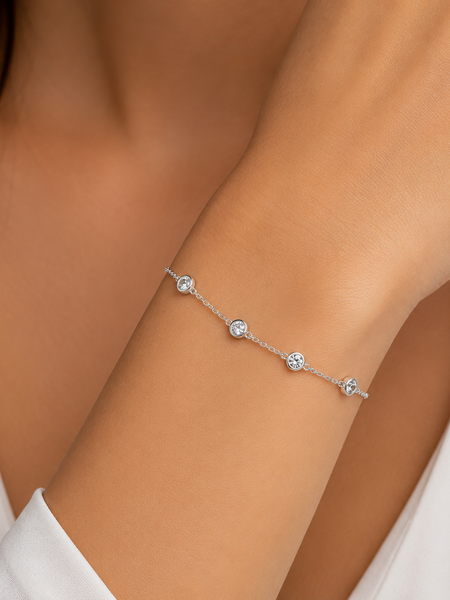 PULSEIRA 5 PEDRAS PRATA 925