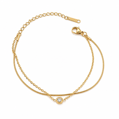PULSEIRA DUPLA AÇO INOXIDÁVEL DOURADO