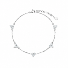 PULSEIRA 3 PÉTALAS CRISTAL PRATA 925