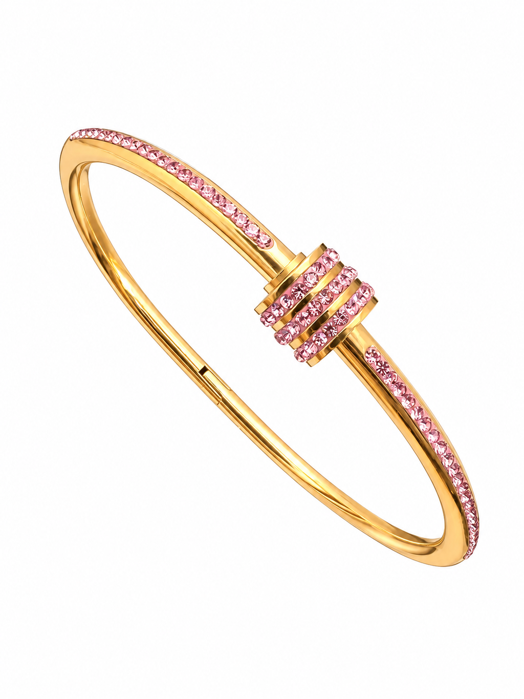 BRACELETE ROSCA DOURADO ROSE AÇO INOXIDÁVEL