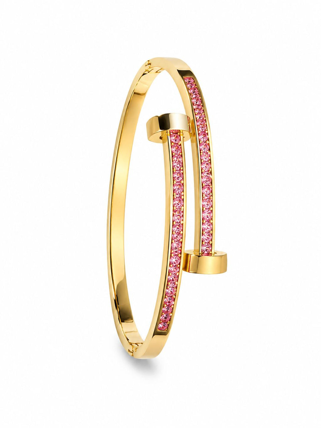 BRACELETE DOURADO COM ROSE AÇO INOXIDÁVEL