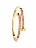 BRACELETE DOURADO COM ROSE AÇO INOXIDÁVEL