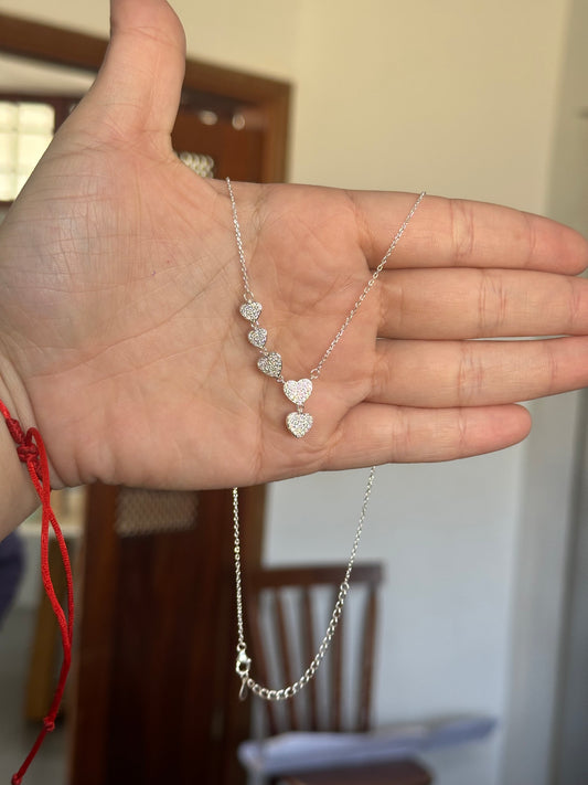 COLAR 5 CORAÇÕES 40+5cm