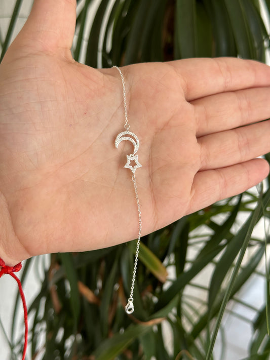 PULSEIRA LUA E ESTRELA CRAVEJADA
