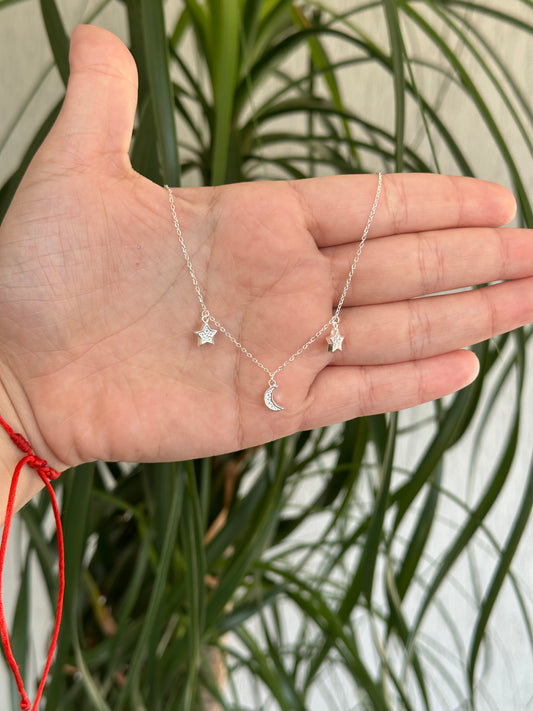TORNOZELEIRA LUA E ESTRELA CRAVEJADO