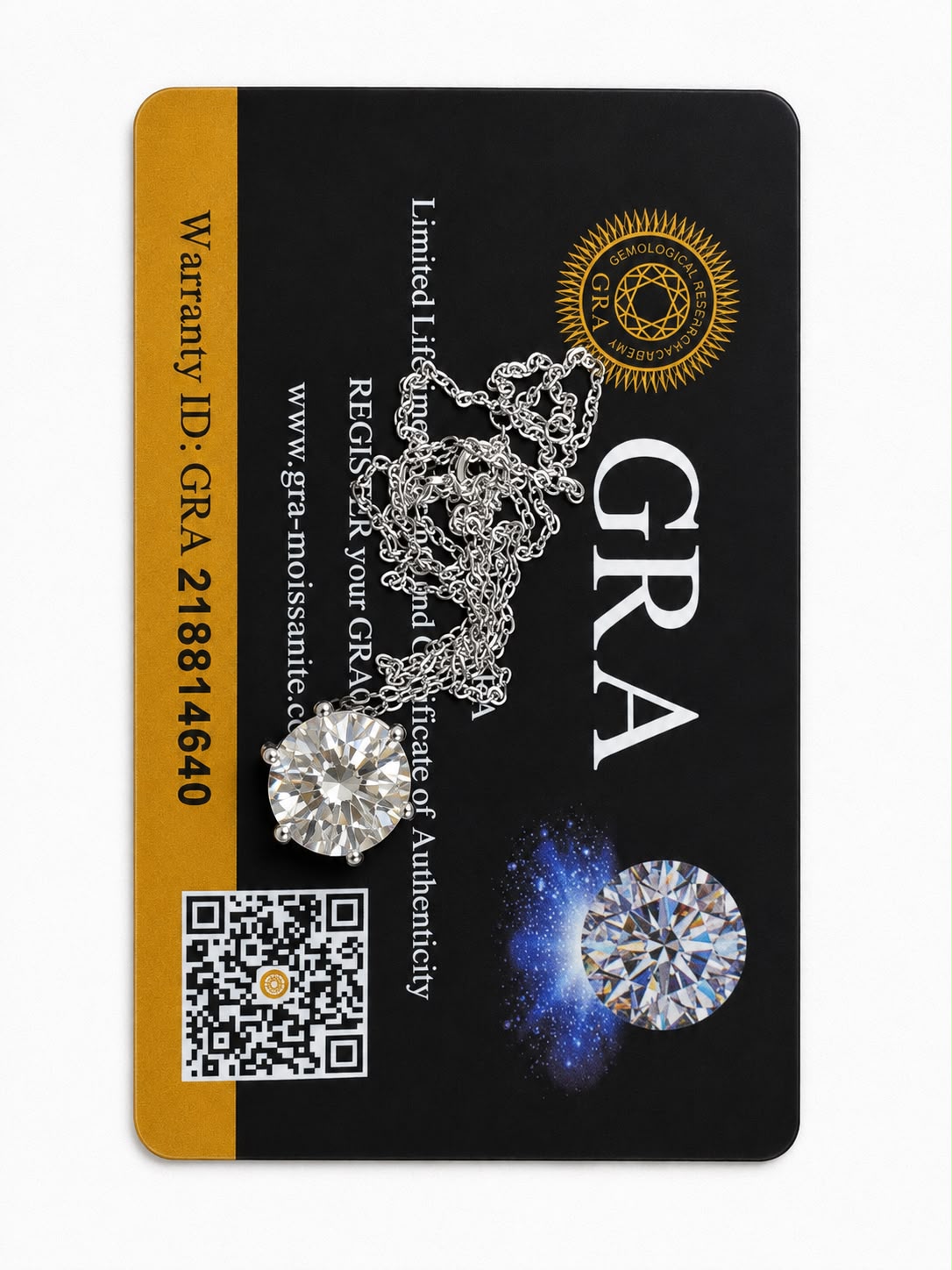 COLAR MOISSANITE 5 QUILATES 45CM